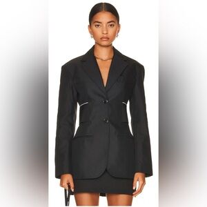 ALEXANDER WANG LOGO ELASTIC BLAZER BLACK SIZE 4